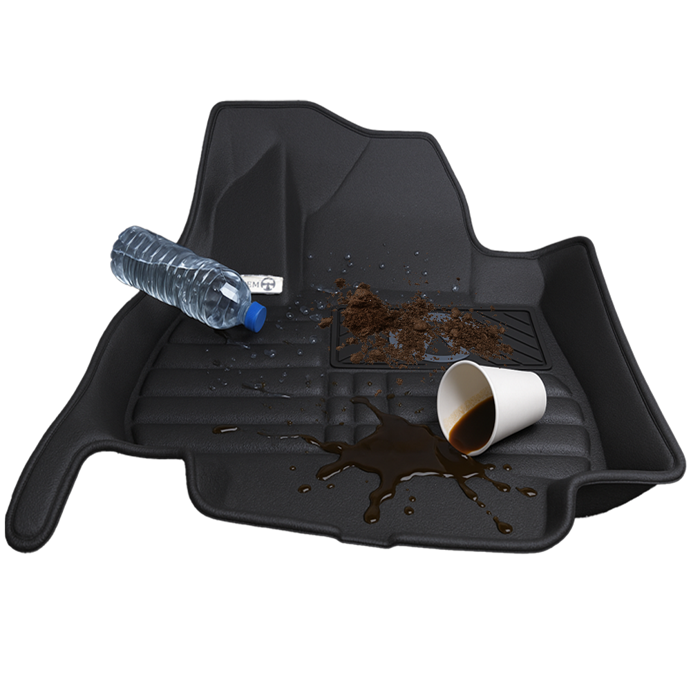 coffee, water and mud sprinkled on Tandem car mat